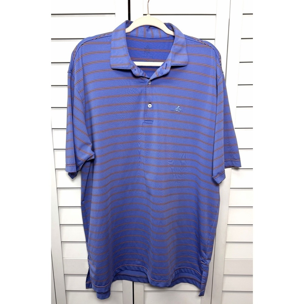 Turtleson Tour Performance Striped Short Sleeve Golf Polo Shirt Men's Size XL